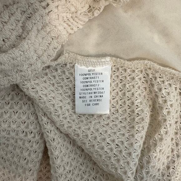 ANDTHEWHY Cream Lace Long Sleeve‎ Top Blouse - S - Picture 5 of 7